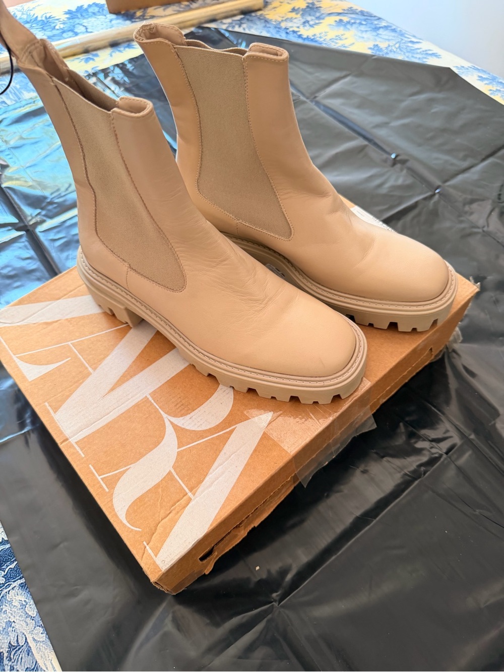 Zara Cream Leather Booties